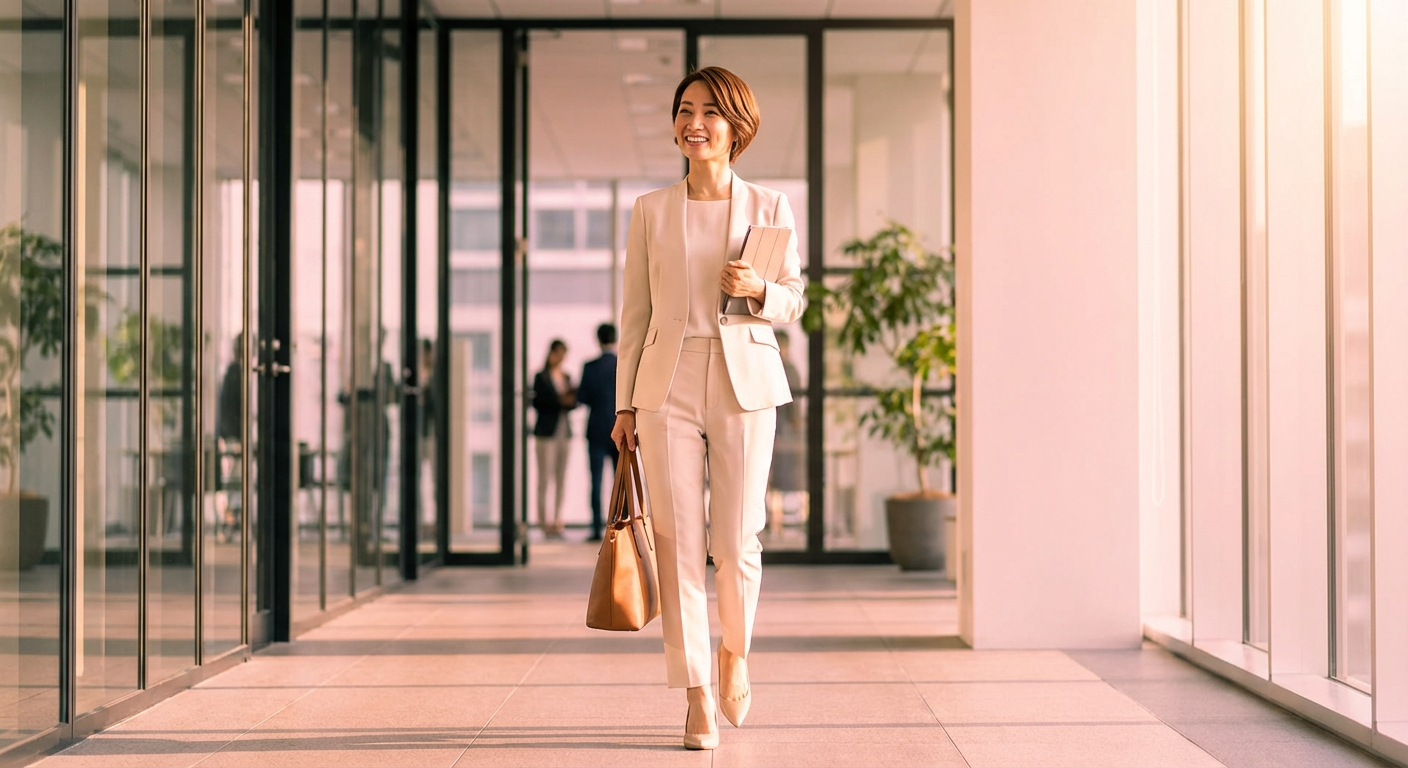 自信を持って歩く女性
